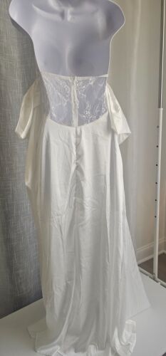 Women Cape Sleeve Off shoulder Maxi Lace Corset Dress White Size US S NWT - Picture 4 of 4