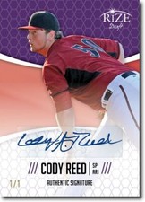 CODY REED 2014 Rize Rookie Autograph PURPLE BLANK BACK Auto RC 1/1