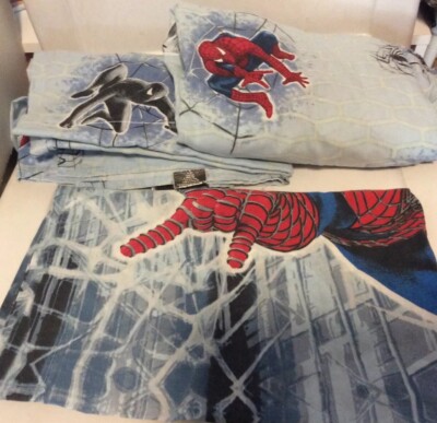 Marvel SPIDERMAN  3Pc. Twin Fitted,Flat Bed Sheet, & Pillowcase
