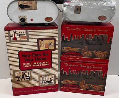 Vintage Masco Small Talk Tube Intercom 3 speakers Unused Original Boxes