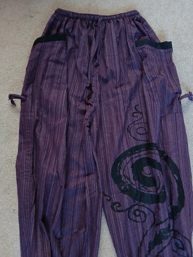 Purple Baggy Harem Pants Boho Hippie Yoga Ali Baba Palazzo Trousers Mens Womens - Picture 10 of 13