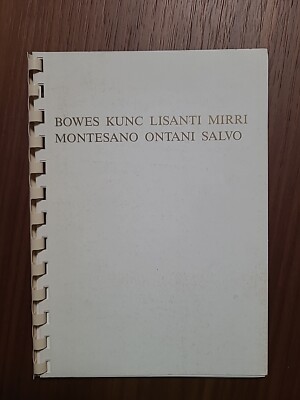 Bowes Kunc Lisanti Mirri Montesano Ontani Salvo, Pio Monti, Rom, 1987 Katalog