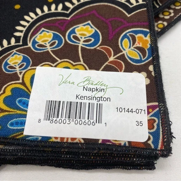 Juego de 4 servilletas de tela con estampado de cachemira Vera Bradley Kensington nuevas Foto 2 de 4