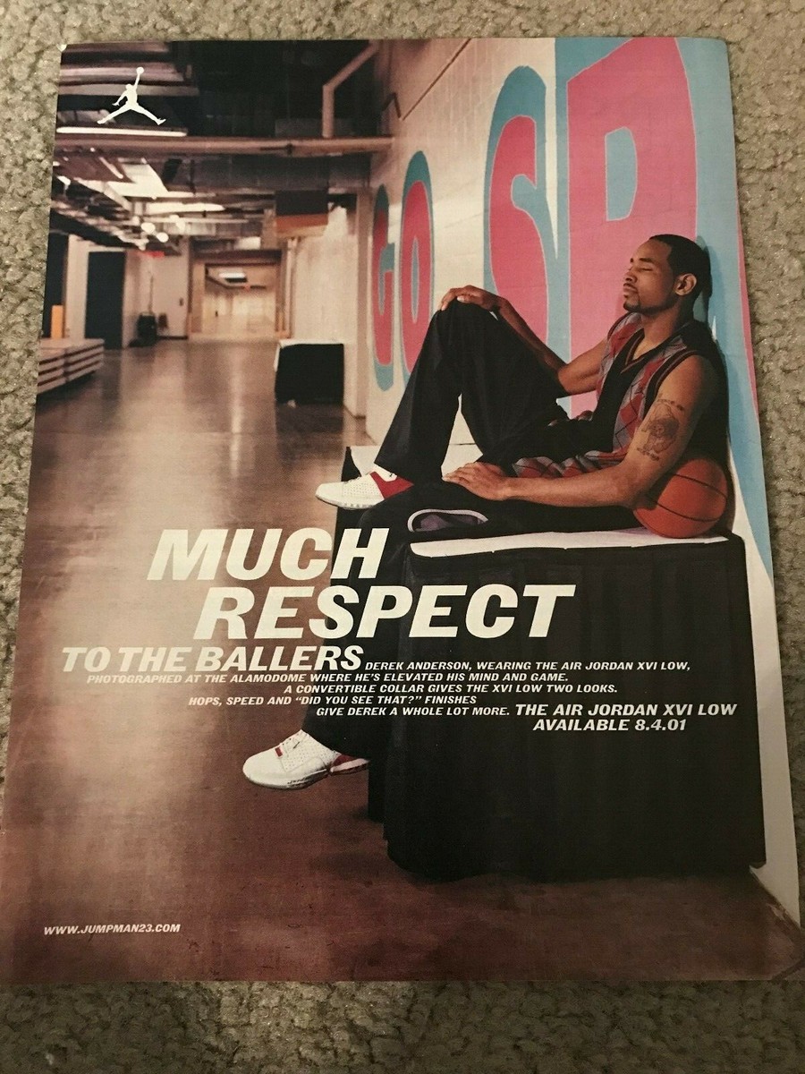 Vintage NIKE AIR JORDAN XVI LOW Basketball Shoes Poster Print Ad