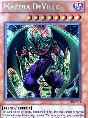 yugioh Mazera DeVille AST-111 MISPRINT FULL CARD SECRET RARE NEAR