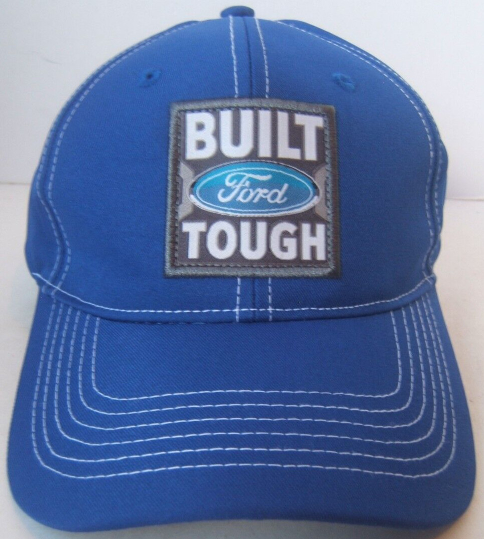 Built Ford Tough Hat Blue Hook Loop Baseball Cap - image 2