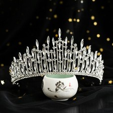 Bridal Tiara Bridal Princess Crystal Tiara Silver Clear Swarovski Crystal Rhines