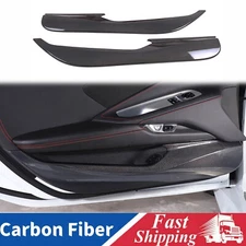 Real Carbon Fiber Inner Door Anti-Kick Panel Cover Trim For Corvette C8 2020-up