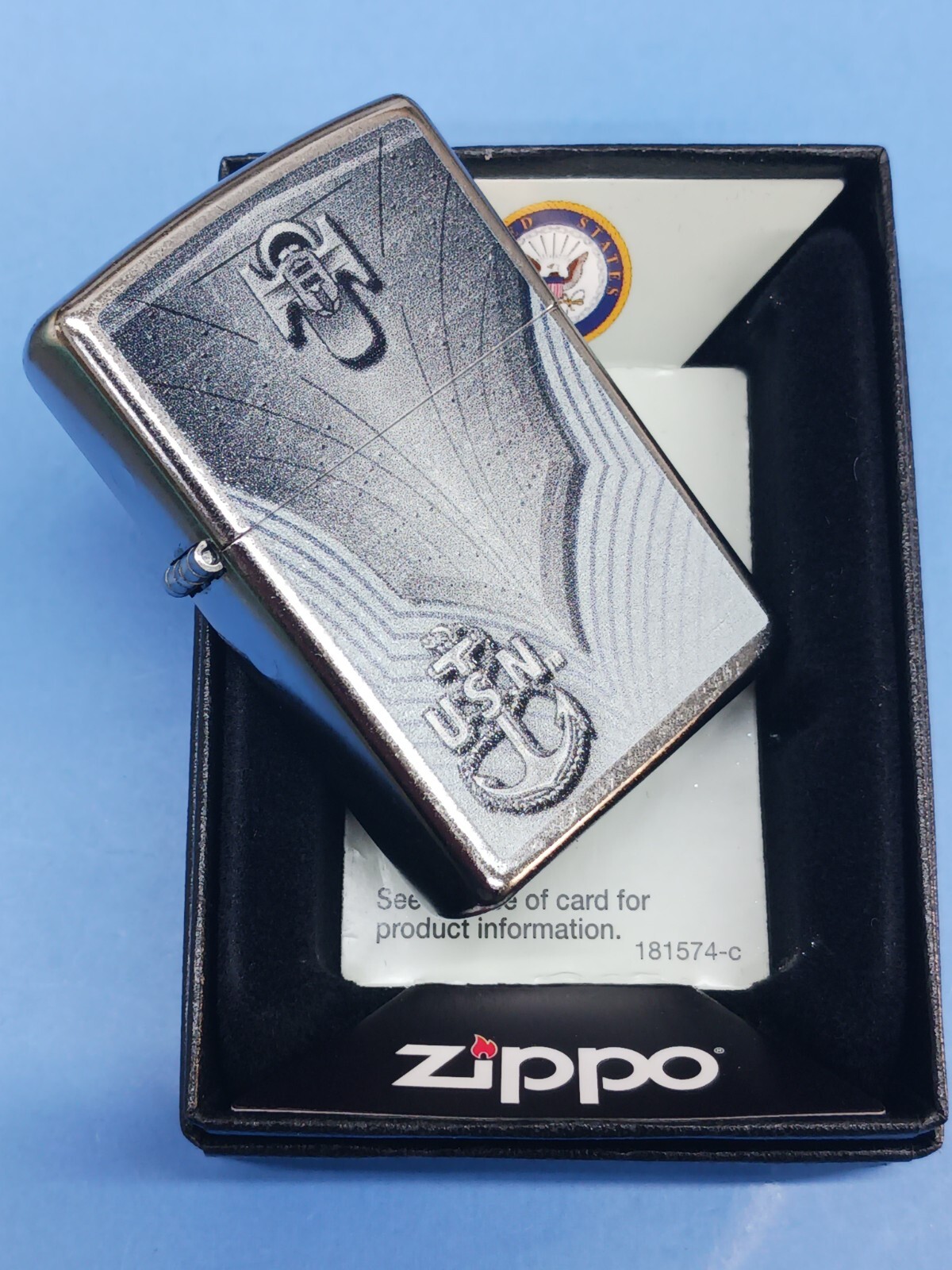 Zippo 28682 US Navy Anchor Street Chrome