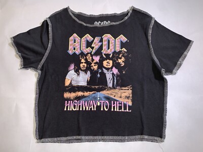 AC/DC Highway To Hell Women s Crop T Shirt Fits Like Sz S