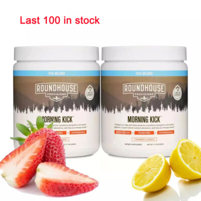 #ad Roundhouse MORNING KICK Provisions Digestion Strawberry Lemonade New 9.1oz $49.24