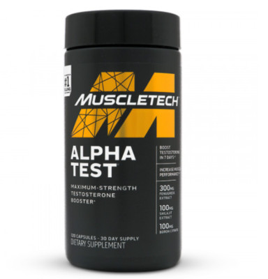 MuscleTech Pro Series AlphaTest Potenciador de testosterona Max-Fuerza 120 cáps
