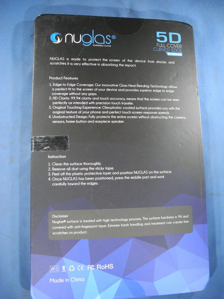 Nuglas Apple iPhone X Curved Edge 5D Full Cover Screen Protector Tempered Glass - Image 3 of 4