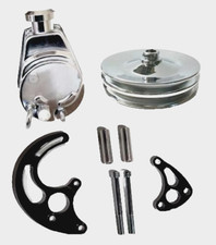 Chrome Power Steering Pump Kit Bracket 2 Groove Lwp Big Block Chevy Bbc 396 454