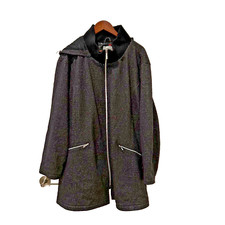Catherines Women 4x Full Zip Jacket Coat Dark Gray Removable Hood