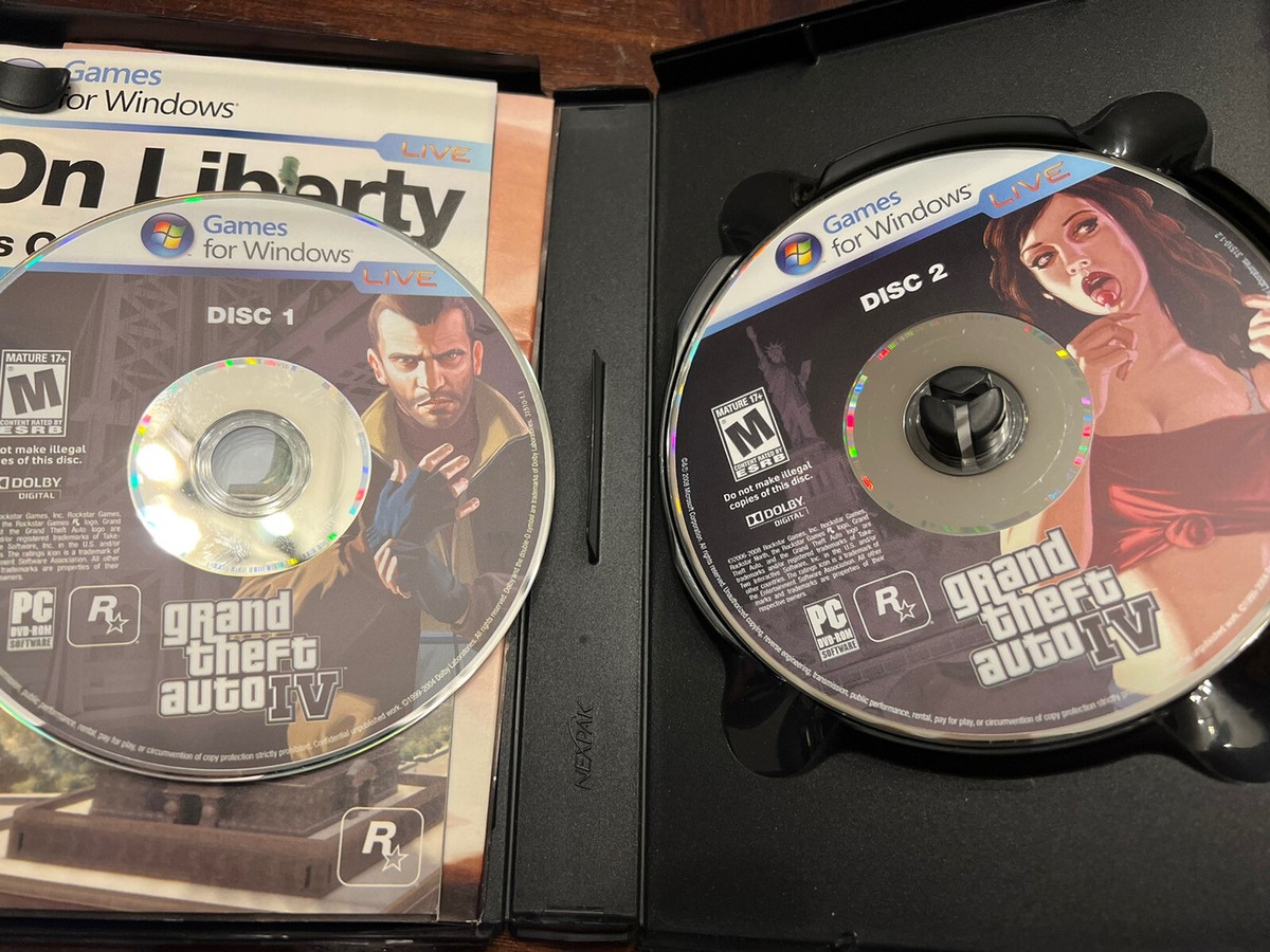 Grand Theft Auto IV PC DVD GTA 4 Complete 2 Discs, Manuals, Poster