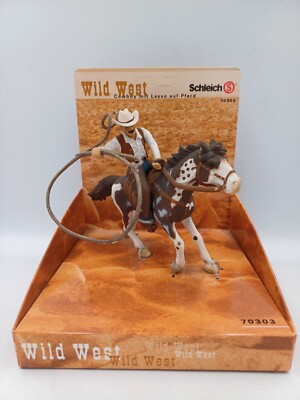 Schleich Wild West 70303: Cowboy with Lasso on Horse - HTF New | eBay