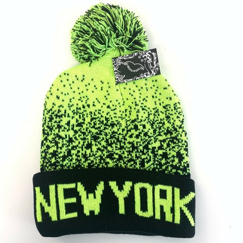 Gorro con logotipo de Nueva York, gorro pompón con puños, sombrero gorra Skully, acrílico, unisex - Imagen 12 de 19