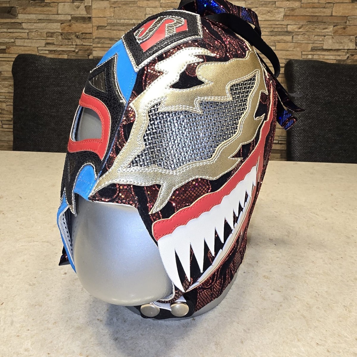 スポーツ選手 CMLL/VOLADOR JR.Half Venom Semi-Pro Mask VOLADOR JR. FUSION VENON - PRO MASK MEXICAN WRESTLING