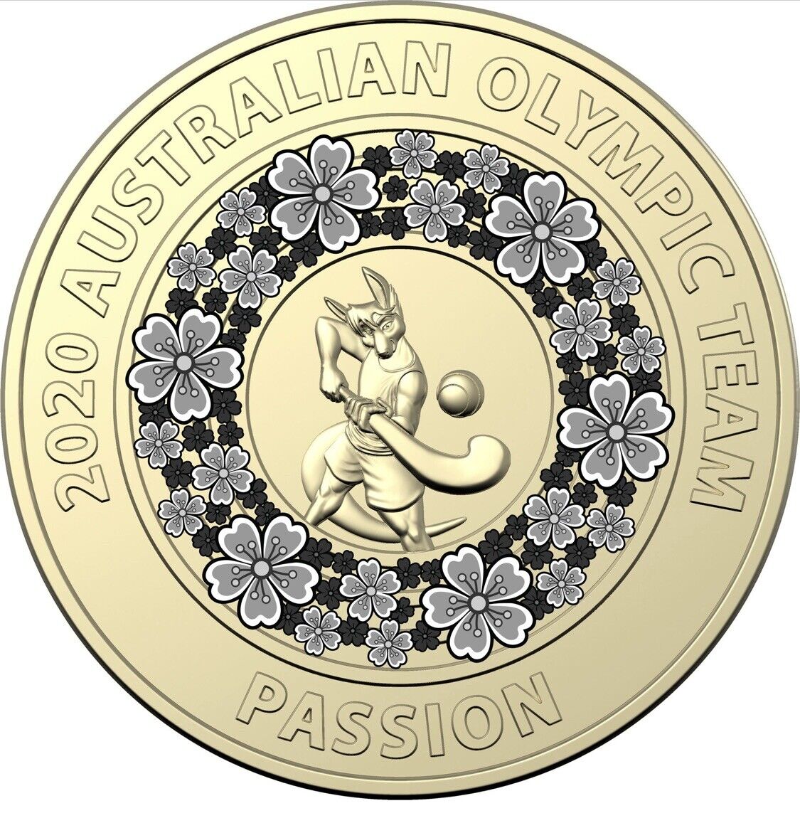 2020 Olympics $2 Coloured Coin - Black (Passion) From Mint Roll
