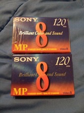 Sony 8mm MP 120 Standard Blank Video Cassette Tape P6-120MP 120 Min Lot of 2 New