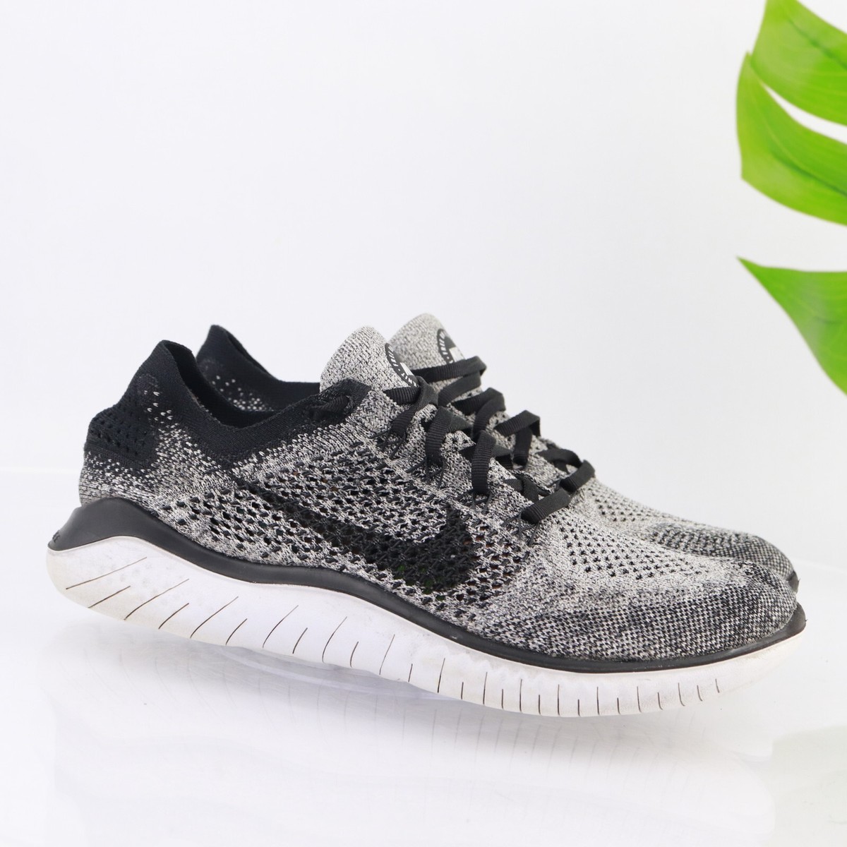 Nike Free Run 2018 Mens Running Shoe Size FlyKnit Gray Black Low Sneaker