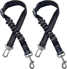 Dog Seat Belt Leash Pet Seatbelt Car ELASTIC Safety Adjustable Harness 2 Pack