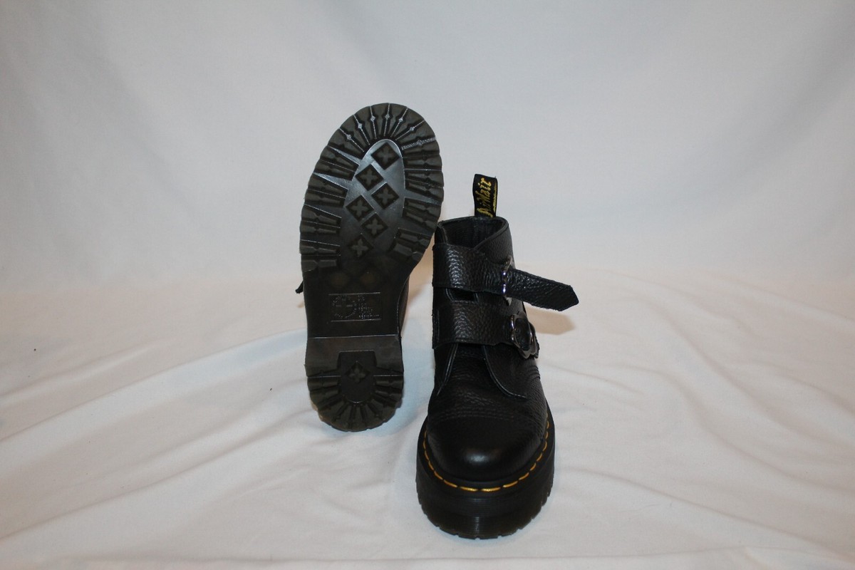 NEW Dr Doc Martens DEVON HEART Leather Platform Buckle Boots