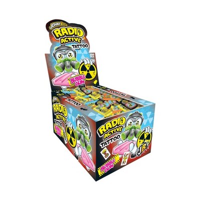 Johny Bee Radio Active Tattoo Bubble Gum Display - 200 Kaugummi je 5g