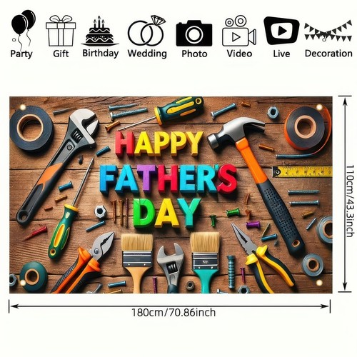 Happy Father's Day Photography Backdrop Banner Fixing Tools Fathers Day Theme Pa - Picture 6 of 6