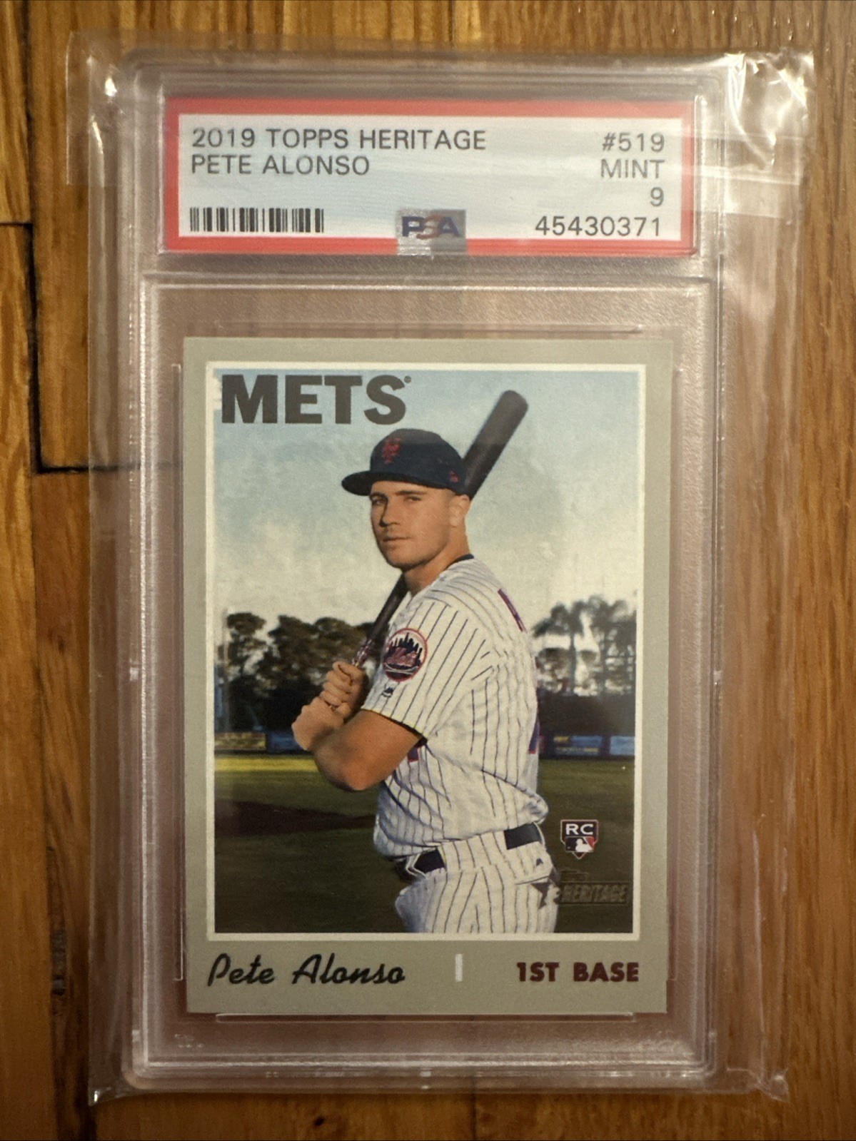 PSA 9 MINT PETE ALONSO 2019 TOPPS HERITAGE ROOKIE RC #519 NICE