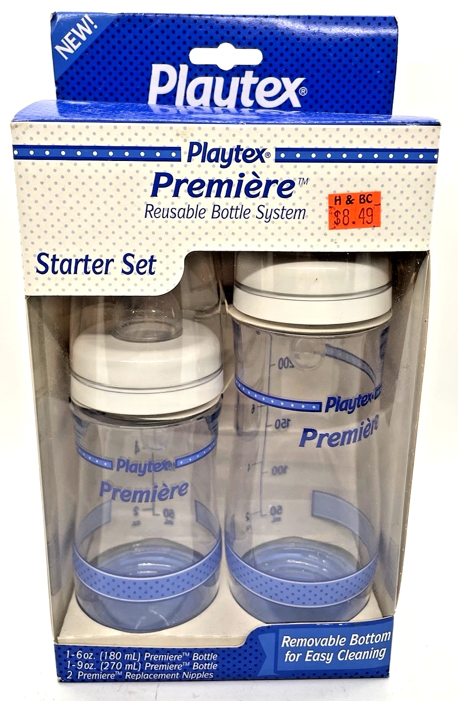 Playtex Premiere Reusable Bottle System Starter Set baby 6oz VTG Vintage 1999