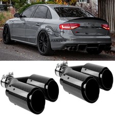 For Audi A3 A4 8ED 8E5 A1 100 200 Carbon 3" In 4" Out Quad Exhaust Tip Muffler