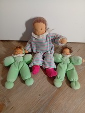 Stoffpuppen Retro Waldorf  Art Plüsch 20 cm Set Sammlung vintage