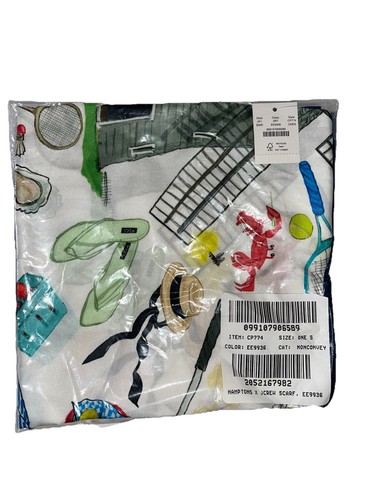 J.Crew Luxury Limited Edition Hamptons NYC Oversized 100% Silk Bandana Scarf - Picture 6 of 6