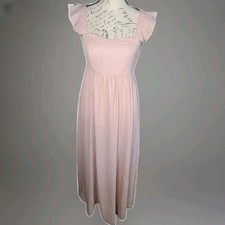 Show Me Your Mumu Pink Maxi Dress Small Flutter Sleeve Smocked Back Bridesmaid