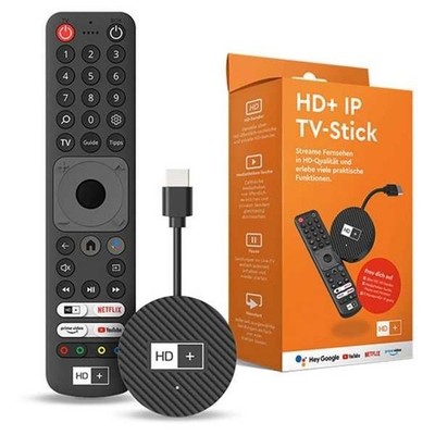 HD-Plus IP TV-Stick inkl. 3 Monate HD+ IP-Abo (UHD 4K, Android TV, Dual-WiFi)