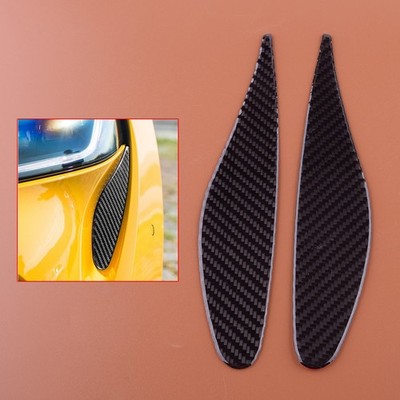 Pair Carbon Fiber Headlight Engine Hood Air Vent Trim Cover Fit for GR Supra A90