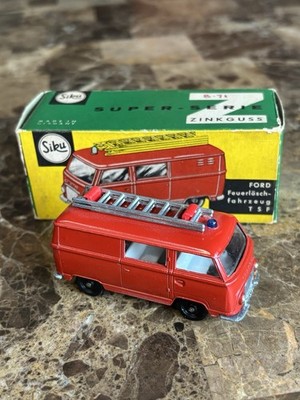 RARE ORIGINAL GERMANY SIKU V237 RED FORD EMERGENCY FIRE TRANSIT VAN