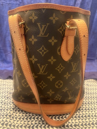 Louis Vuitton Monogram Petit Bucket PM Vintage Shoulder Bag Authentic w/ Receipt