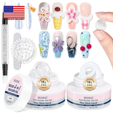 2 Colors Solid Builder Gel for Nails: Non-Sticky Hard 3D Sculpting Gel for Nail 