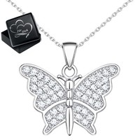 925 Silber Kette Schmetterling Damen Halskette AnhäNger Geschenk Schmuck Frauen