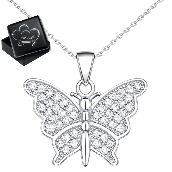 925 Silber Kette Schmetterling Damen Halskette AnhäNger Geschenk Schmuck Frauen-image