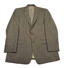 Lauren Ralph Lauren Mens Brown Houndstooth 100 Wool Sport Coat Blazer Size 44L