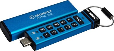 Kingston IronKey Keypad 256GB 200C USB Flash Drive Encrypted FIPS IKKP200C/256GB