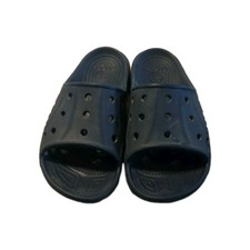 Crocs Unisex Navy Rubber Comfort Open Toe Slip On Slide Sandals Size M 9, W 11