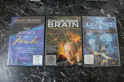 3 DVDs - The Science of Miracles, Evolve your Brain & The Living Matrix