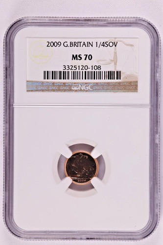 2009 Great Britain 1/4 Sovereign Gold Coin - NGC MS70