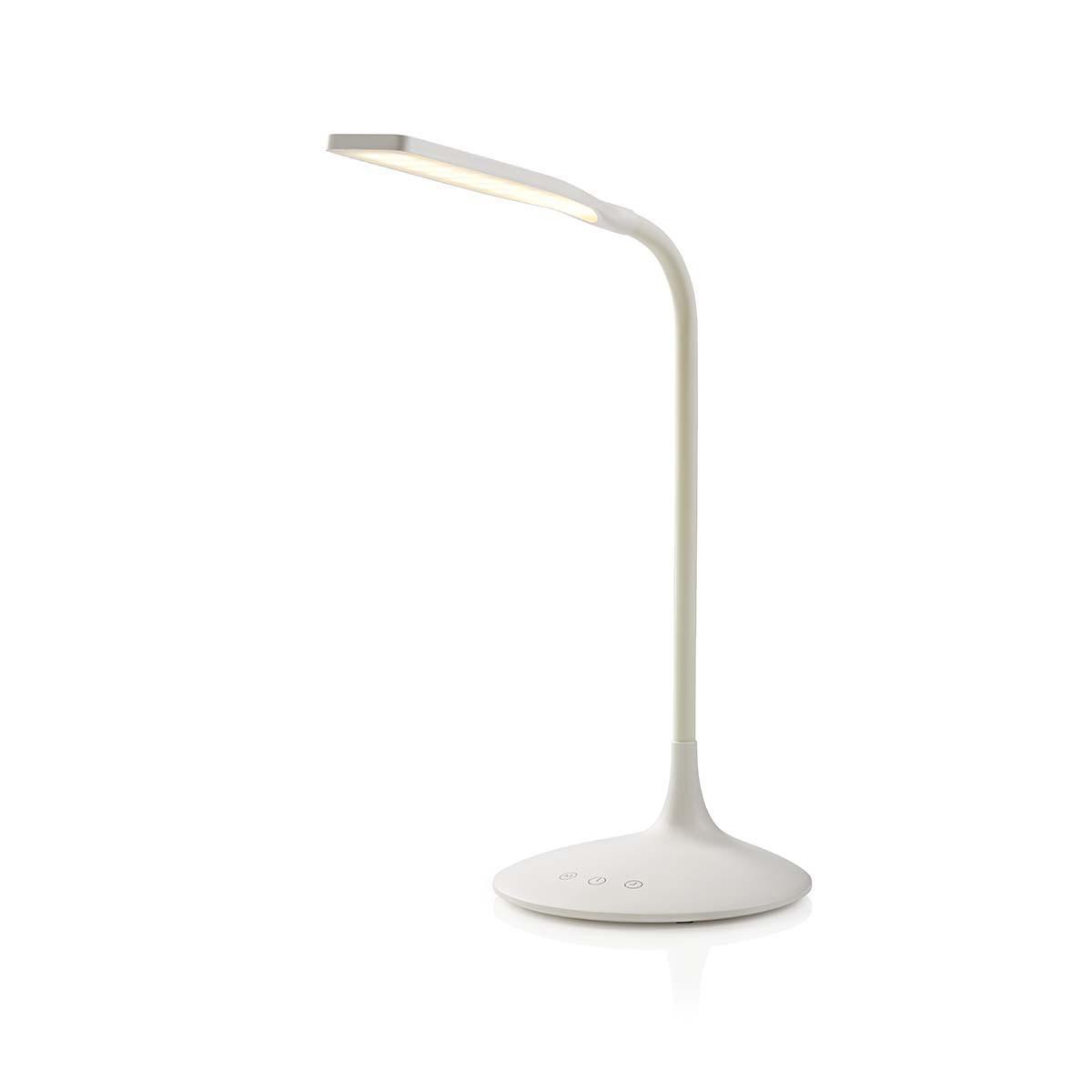 Lampe de bureau LED rechargeable 250 lm Nedis avec contrôle tactile réglable noir