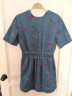 House Of Holland Mini Shirt Denim Embroidered Dress Good As Gold Size 6 |  eBay